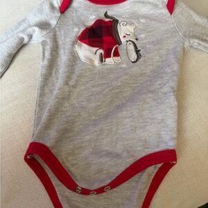 Gray and Red Kids One Piece with Bear Design